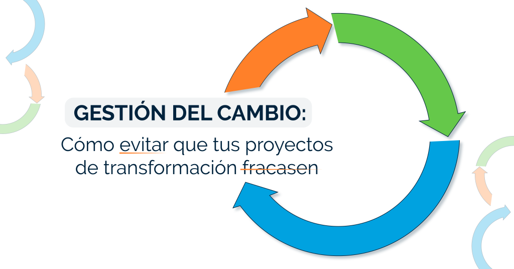 Equipo trabajando en transformación organizacional y gestión del cambio